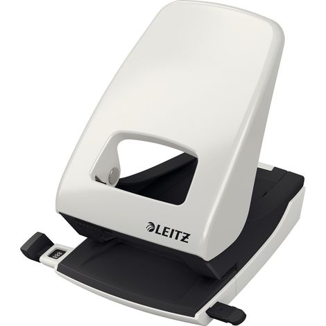 Leitz Pratica Perforatrice da Ufficio, Capacità fino a 40 Fogli, Grigio, Metallo, Guida di Arresto con Barra di Selezione del Formato, Gamma NeXXt, Box, 51380085 (1/5)