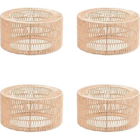 4X Abat-Jour en Corde de Papier pour Plafonnier, Style Bohème, Protection D'Ampoule pour Restaurant, Café, Salon, 22 X 11 cm (1/4)
