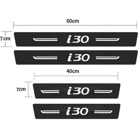 (4 pièces) Bande adhésive de seuil de porte pour HYUNDAI I30 - Autocollants anti-abrasion pour garniture de seuil,autocollants pour pédale d'entrée,accessoires de décoration intérieure (1/2)