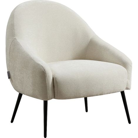 Fauteuil en tissu texturé beige RIBEDI (1/5)