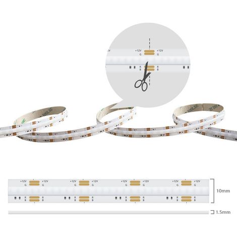 Ruban LED de 5 mètres en  COB  432 LED au mètre IP20