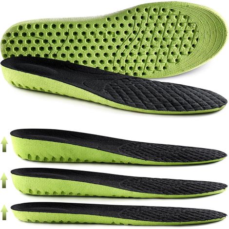 Semelles orthopédiques à mémoire de forme, amortissantes et respirantes, rehaussantes pour sport, homme et femme, inserts en nid d'abeille, confortables et légères. (1/5)