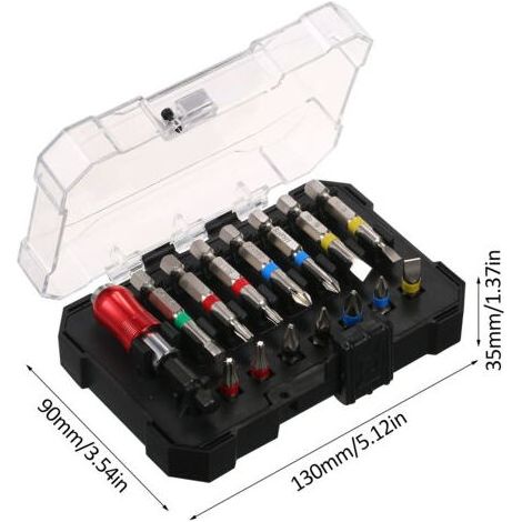 15 embouts de perçage et de vissage, acier allié, pour bois/métal/acier, avec étui de rangement en plastique (1/5)