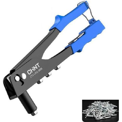 Pinza rivettatrice - Confezione blister (contiene 50 rivetti) Pinza rivettatrice manuale multiuso (1/3)