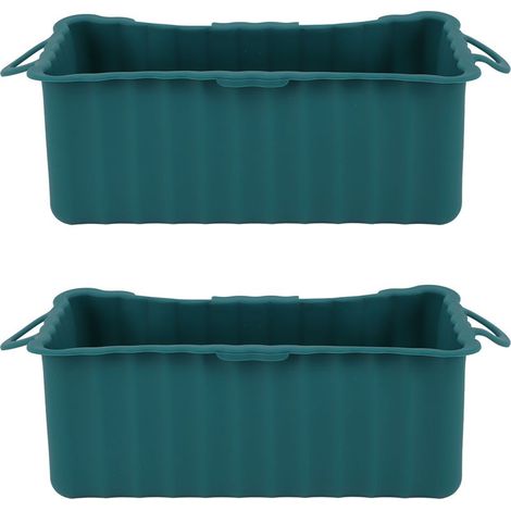 Bac à graisse en silicone, lot de 2, pour plancha Blackstone, récupérateur de graisse rectangulaire réutilisable, doublure de tasse, barbecue de camping, vert foncé (1/5)