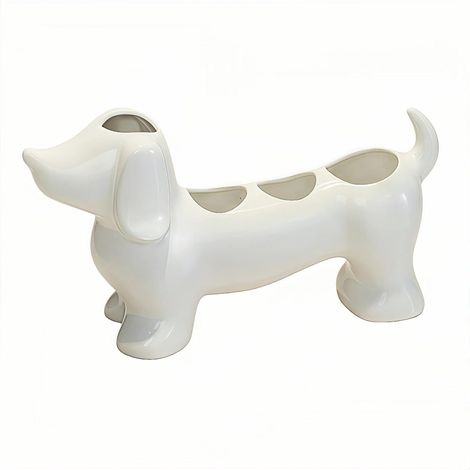 Porte-brosse à dents teckel, étagère de rangement en céramique pour salle de bain, avec porte-brosse à dents, accessoire de comptoir de salle de bain (1/5)