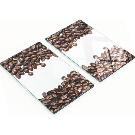 Tablas de madera templada multifuncionales y decorativas para cocina con forma de granos de caf茅, 2x30x52 cm.