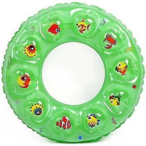 Flotador doble inflable reforzado para niños, cristales, altura cintura, verde. (1/2)