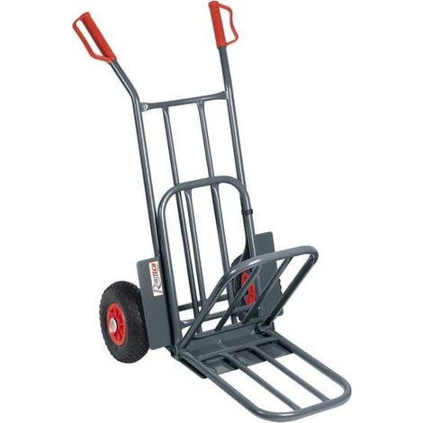 Ribimex – Diable à bavette rabattable 250 kg PRCDBV – Métal peint époxy – 2 roues increvables Ø 260 mm – Bavette 520 x 330 mm (1/7)