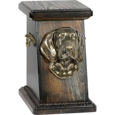 Weimaraner - un'urna per le ceneri del cane, un'urna elegante con una statuetta, un'urna commemorativa con un busto di un cane di Art-Dog (1/5)