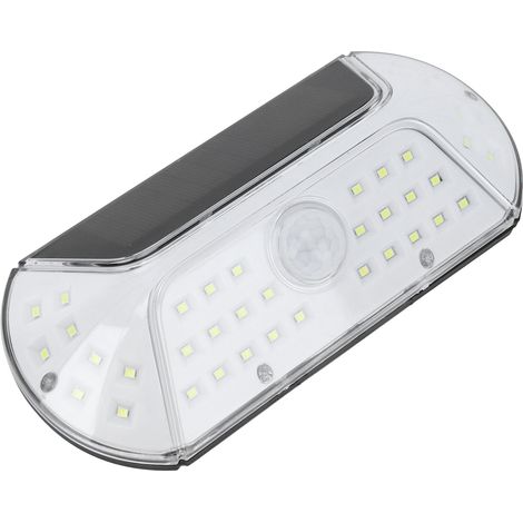 Lampe solaire LED à détection de présence humaine, étanche, applique murale pour éclairage extérieur, blanc pur (1/5)