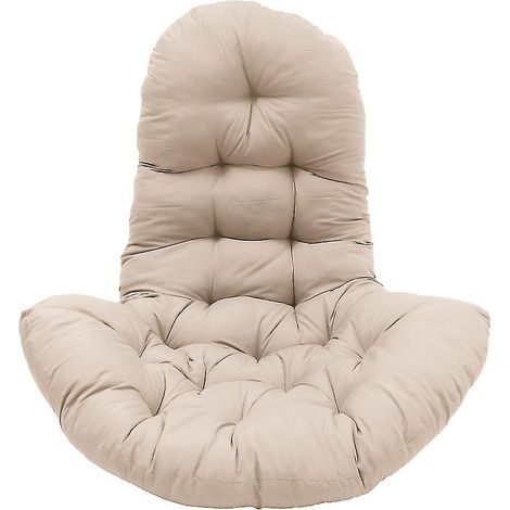 Coussin épais pour fauteuil suspendu en forme d'œuf, beige, LONG (1/5)