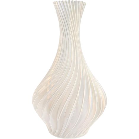 Vaso a spirale bianco latte 25 cm scanalato decorativo japandi loft