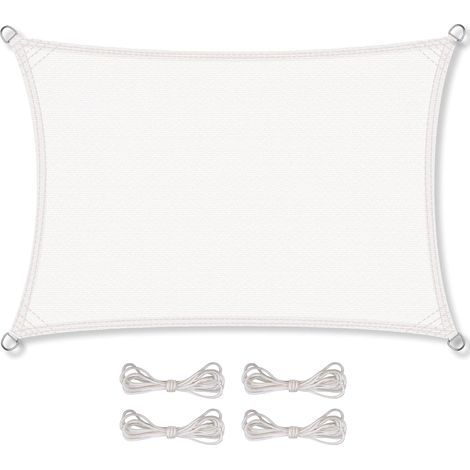 CelinaSun Voile d'ombragePare-Soleil Jardin Balcon Polyéthylène HDPE Respirant Rectangle 2 x 5 m Blanc (1/5)