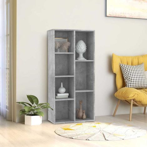vidaXL Bibliothèque Gris béton 50x25x106 cm Bois d’ingénierie (1/5)