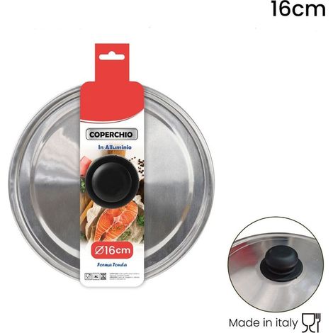TRADE SHOP - Coperchio In Alluminio Tondo ø16-18-38-40-42cm Per Padelle Pentole Casseruole Tegami -    -diametro 16cm   -