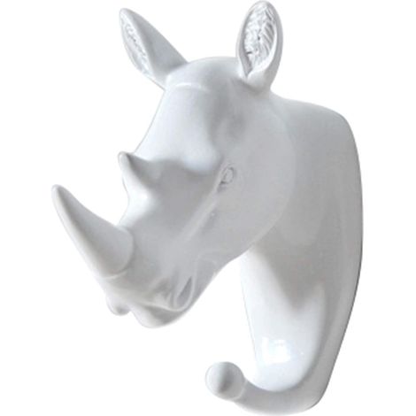 Perchero de pared con forma de cabeza de animal decorativa, gancho de resina resistente, para abrigos y llaves, ideal para salón y jardín. (1/5)
