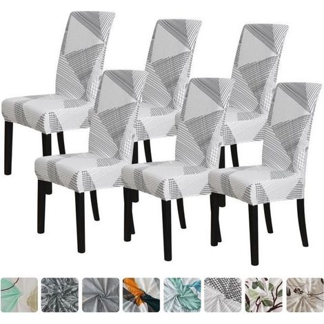 6 PCS Housse de Chaise Scandinave Extensible Protection (1/4)
