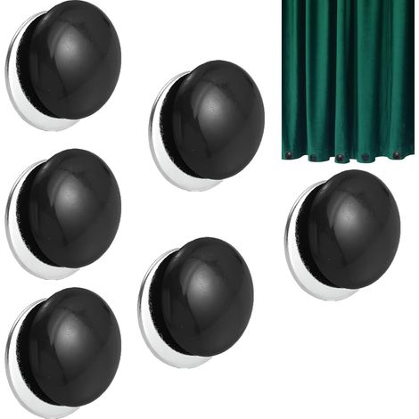Cortina de ducha magnética con contrapeso, 6 pares, impermeable, 4 cm, negra. (1/4)