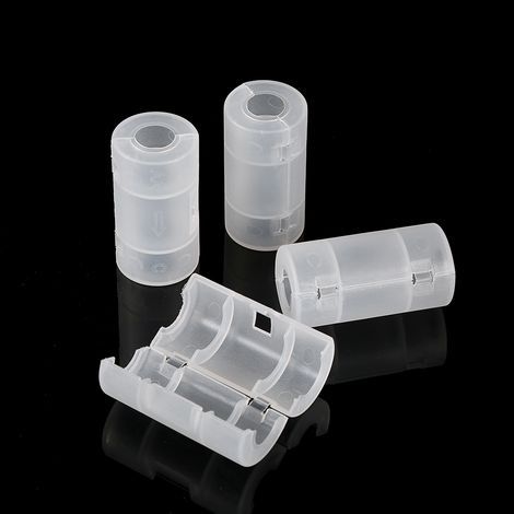 Adaptateur 4 Piles AA en C, Convertisseur de Format, Boîtier de Piles Blanc (1/4)