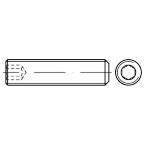 DIN 913/ISO 4026 Gewindestift VG M10x25 Edelstahl A1 blank Innensechskant m. Kegelkuppe 100 Stk