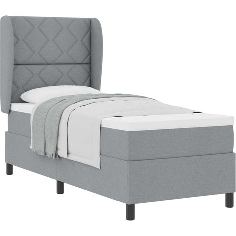 Maison Exclusive - Lit à ressorts avec matelas Gris clair 80 x 200 cm tissu