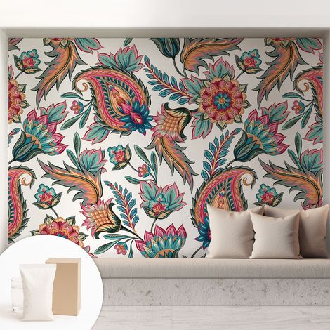 Papier peint avec colle pour décoration moderne de salon chambre à coucher cuisine et bureau Facile Motif oriental 208x146 cm (1/5)