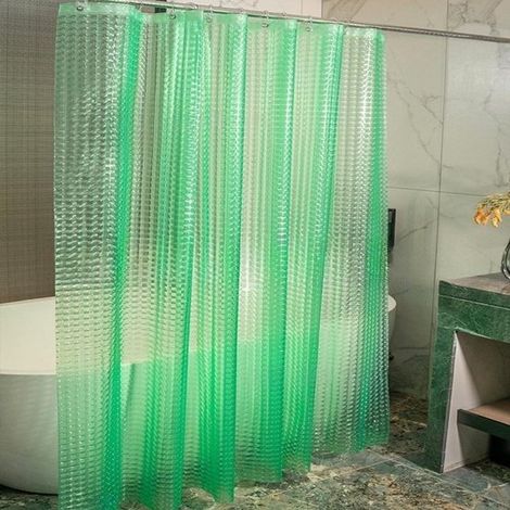Cortina de ducha transparente de 180 x 180 cm para bañera，resistente al moho，impermeable，de plástico PEVA，180 x 180 cm (1/5)
