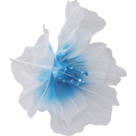 Fleur en gaze de 50 cm de diamètre, couleurs douces et lumineuses, légère, réutilisable, confectionnée à la main en organza, idéale pour la photographie de mariage et les photos de famille (bleu). (1/5)