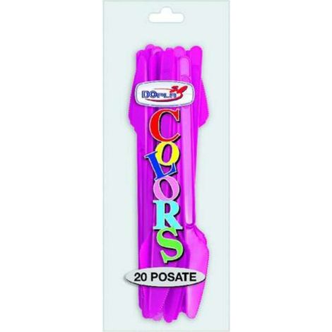 Dopla Coltelli Monouso Fucsia Plastica 20 pz