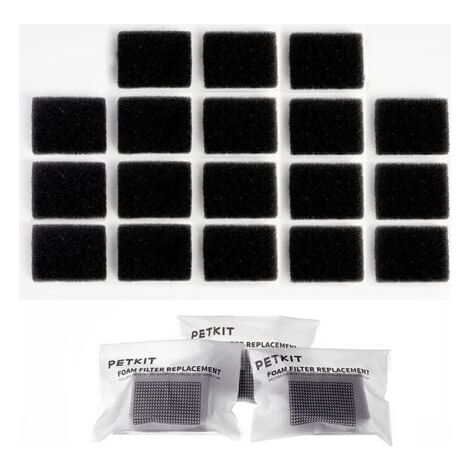 Pack of 18 replacement foam filters compatible with PETKITEversweet 3 Pro/Solo 2/Solo SE cordless pumps and pet water fountains (1/4)