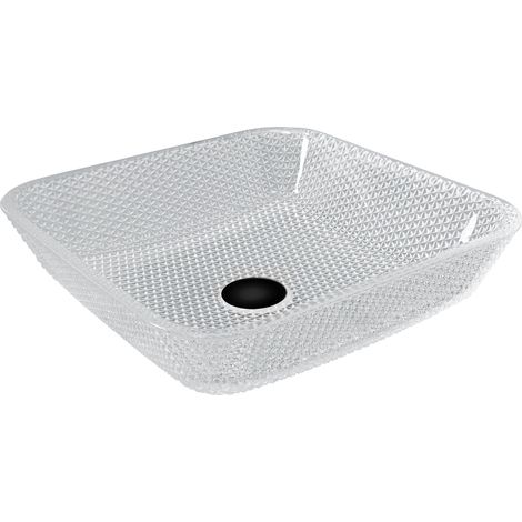 Mexen Mika lavandino da appoggio in vetro 40 x 40 cm, trasparente - 24104000 (1/2)