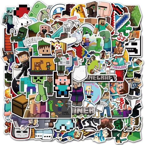 100 wasserfeste Minecraft-Vinyl-Laptop-Aufkleber (1/4)