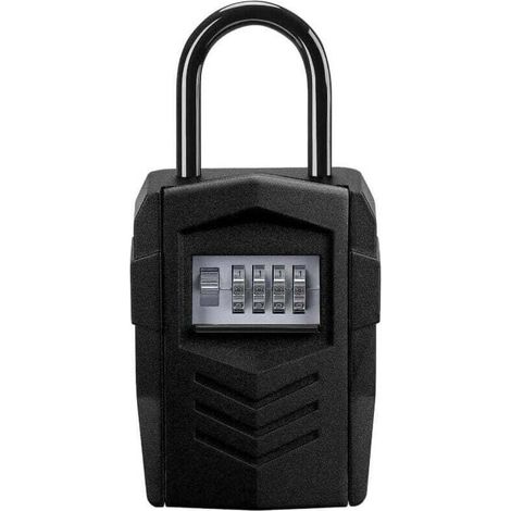 Key lock, key box lock, wall-mounted key safe, sturdy key box, durable key holder - Black (1/4)