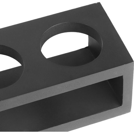 Porte-verres à vin en bois noir avec support pour la maison, le bar, le restaurant et les mariages. Noir droit, 6 trous. (1/5)
