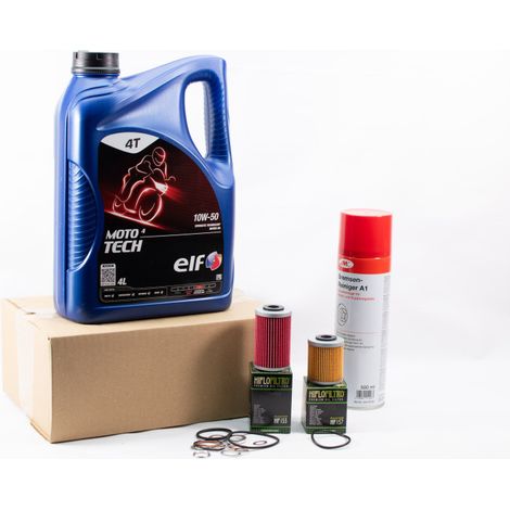Kit Entretien Vidange Standard pour KTM DUKE 690 de 2019 - ELF MOTO 4 TECH 10w50 4L
