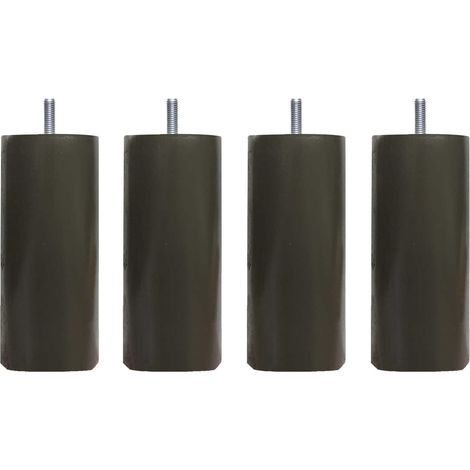 4 pieds cylindriques bois taupe 25 cm
