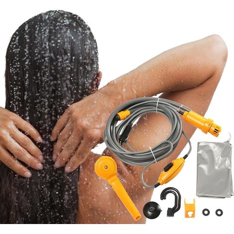 Douche portable de camping en plein air - Pompe de douche électrique pour camping 12 V Douches portables de camping Équipement pour, accessoires de camping-car (1/5)