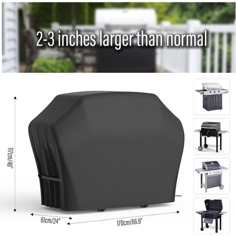 Telo di copertura per barbecue in tessuto Oxford impermeabile e resistente, 170 x 61 x 117 cm, antipolvere per protezione esterna - ALTRO (1/3)