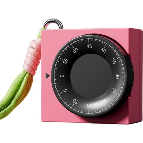 Minuterie de Cuisine, Alarme mécanique, minuterie Alimentaire avec lanière Pratique, Gadget Portable, 6,8 x 6,8 x 3,4 cm, Organiseur de pour la Maison, l'appartement, la Cuisine, Usage quotidi (1/5)