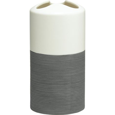 Porte-brosse à dents porcelaine, Gris (1/4)