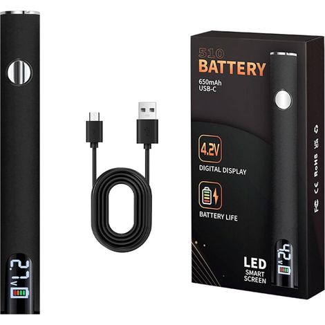 Soldering Pen - 650mAh Rechargeable - Adjustable Temperature 200°C to 450°C - 510 Threaded Connector - LED Digital Display - USB-C Charging - 33g Portable Design (1/3)