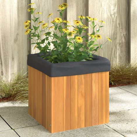 Jardinière 35x35x35 bois massif d'acacia (1/5)