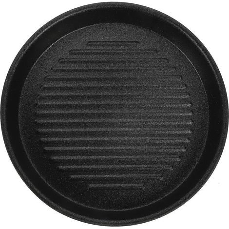 Poêle à griller antiadhésive pour barbecue d'extérieur, poêle à steak en aluminium pour le camping, poêle à griller-21.50X21.50X2.50CM-Black (1/4)