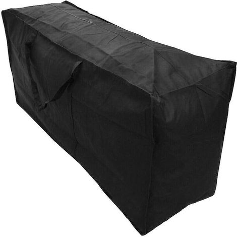 Sac de rangement noir imperméable pour coussins de mobilier de jardin - Grande taille (122 x 39 x 55 cm) (1/5)