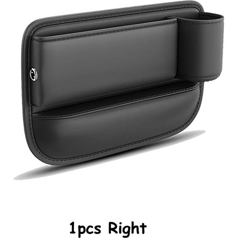 (B Droite 1 pièce) Organisateur d'espace pour siège auto en cuir PU, boîte de rangement latérale pour console centrale avec porte-gobelet et boîte de rangement pour téléphones portables (1/5)