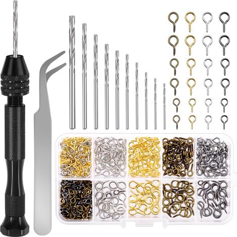 Lot de 483 étaux à broches pour moulage de résine, perceuse manuelle pour la fabrication de bijoux (1/5)