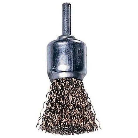 Spazzola a Pennello per Trapano Filo acciaio 0,3 mm 30X30 mm Gambo 6mm Maurer (1/2)