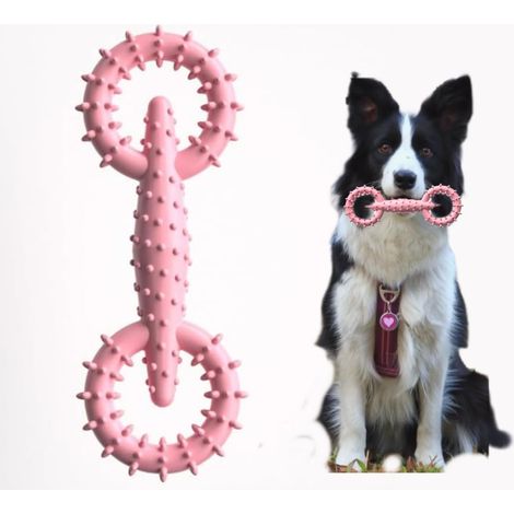 Hundekauring – Hundekauspielzeug, Welpen-Beißring, Hundekaubrett (Rosa)