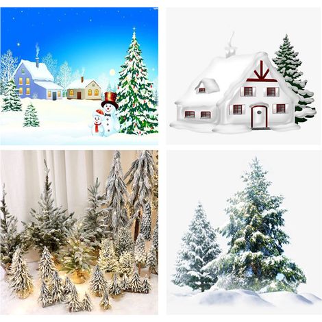 Couverture de Noël effet neige, couverture en coton artificiel, décorations pour pied de sapin, tables, rideaux et cheminées (1/5)
